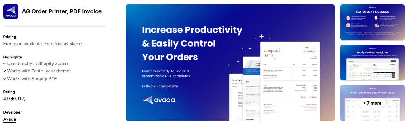 #4. AG Order Printer, PDF Invoice